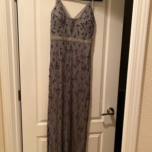 Embellished Elegant silver and gray dress
